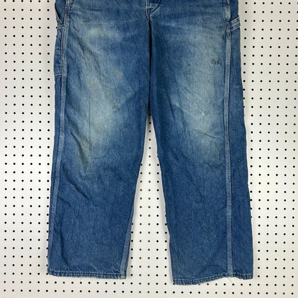 Tuf Nut Overalls 34x30 Carpenter Farmer Adult Jeans Blue Denim Work USA 90s - Picture 3 of 8